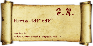 Hurta Máté névjegykártya